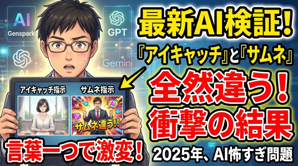 最新AI事例：「アイキャッチ」と「サムネ」、言葉一つで全く違う！検証してみた